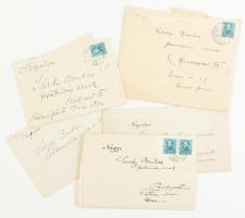 1933 5 részvétnyilvánító levél Sárdy Brutushoz (1892-1970), festőművész, restaurátorához, édesanyja halála után, egyiken több aláírással. Mind eredeti borítrékban.