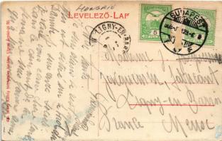 1908 Budapest IV. Újpest, Hajóállomási vendéglő, halászcsárda kertje. Selley Károly fényképész kiadá...