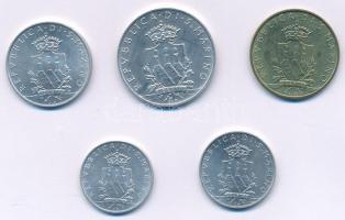 San Marino 1979. 1L-20L (5xklf) forgalmi emlékkiadások T:UNC,AU
San Marino 1979. 1 Lira - 20 Lire (...