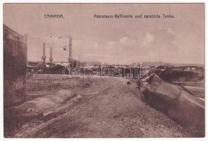 1918 Campina, Petroleum-Raffinerie und zerstörte Tanks / petroleum refinery, oil factory, destroyed tanks, WWI military. Verlag Max Wipperling (fl)