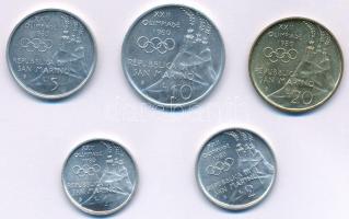San Marino 1980. 1L-20L (5xklf) forgalmi emlékkiadások T:UNC,AU San Marino 1980. 1 Lira - 20 Lire (5xdiff) circulating commemorative coins C:UNC,AU