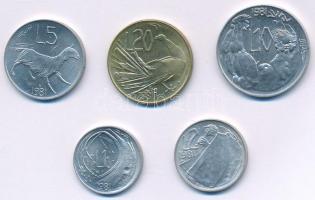 San Marino 1981. 1L-20L (5xklf) forgalmi emlékkiadások T:UNC,AU San Marino 1981. 1 Lira - 20 Lire (5xdiff) circulating commemorative coins C:UNC,AU