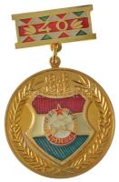 1988. MHSZ (Magyar Honvédelmi Szövetség) 40 éves jubileumi, aranyozott kitüntető jelvénye (55x36mm) T:UNC