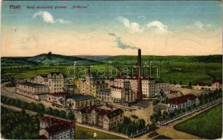 1916 Plzen, Pilsen; Novy akcionovy pivovar Svetovar / brewery, beer factory (Rb)