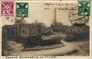 1920 Plzen, Pilsen; Cesky pivovar / brewery, beer factory, industrial railway (EK)