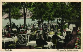 1934 Budapest XXII. Budafok, Kutyavilla halászcsárda, étterem kertje (EK)