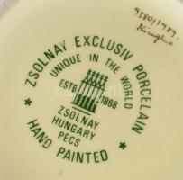 Zsolnay virág mintás váza., kézzel festett, jelzett, hibátlan 28 cm