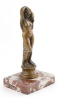 Vízhordó lány Bronz figura márvány talapzaton 16 cm