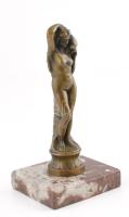 Vízhordó lány Bronz figura márvány talapzaton 16 cm