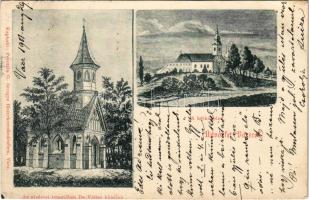 1901 Vác, Hétkápolna, Alvárosi temetőben De Virter kápolna. Kapható Perczián G. özvegye fűszerkereskedésében