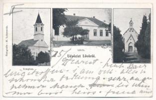 1905 Lövő (Sopron), templom, iskola, kápolna. H. Lobenwein (EK)