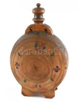 Antik fa kulacs. Kézzel festett, repedéssel 25 cm