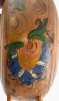Antik fa kulacs. Kézzel festett, repedéssel 25 cm