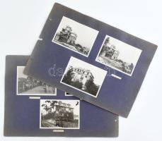 1937 Budapest, Rózsadomb és Rómaifürdő, Várósliget, Somlóhegy, 12 db albumlapra ragasztott fotó, feliratozva, 9×12 cm