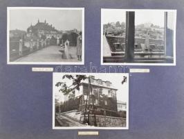 1937 Budapest, Rózsadomb és Rómaifürdő, Várósliget, Somlóhegy, 12 db albumlapra ragasztott fotó, fel...