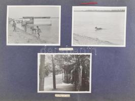 1937 Budapest, Rózsadomb és Rómaifürdő, Várósliget, Somlóhegy, 12 db albumlapra ragasztott fotó, fel...