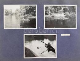 1937 Budapest, Rózsadomb és Rómaifürdő, Várósliget, Somlóhegy, 12 db albumlapra ragasztott fotó, fel...