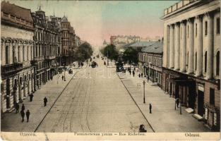 1909 Odesa, Odessa; Rue Richelieu / street view, horse-drawn tram (EM)