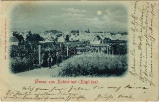 1899 (Vorläufer) Kópháza, Kohlenhof, Kolnhof (Sopron); látkép, út este. Carl Schwarz kiadása (EK)