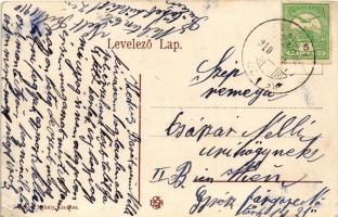 1910 Szil (Sopron), katolikus templom, Fő utca, Szabó Mihály üzlete és saját kiadása (EK)