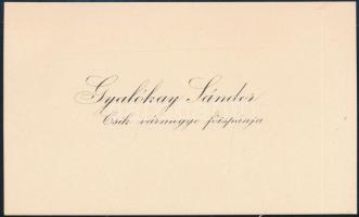 1914 szentgyörgyi Gyalókay Sándor (1863-1943) Csik vármegye főispánjának sajátkezű gratuláló sorai n...