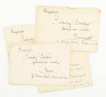cca 1930-1938 M. Kir. 7 honvéd vonatosztály parancsnokának 4 db levele Sárdy Brutus (1892-1970) festőművész, restaurátorhoz, egyik fejléces papíron és borítékban