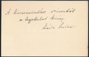 1914 Hlatky Endre (1851-1916) Nagyvárad város főispánjának (1910-1916) sajátkezű gratuláló sorai név...