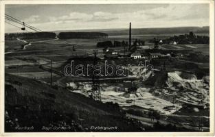 1939 Auerbach in der Oberpfalz, Erzbergwerk / ore mine, wire rope course, ropeway transport (small tear)