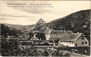 1908 Fraknó, Forchtenstein; Ansicht von Fraknó mit der Festung / Fraknó vára. Schön Sam. kiadása / castle, general view (EK)