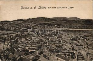 1918 Lajtabruck, Bruck an der Leitha; mit altem und neuem Lager / látkép régi és új katonai táborral / general view with old and new K.u.K. military barracks (EK)