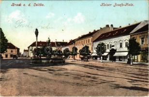 1909 Lajtabruck, Bruck an der Leitha; József császár tér. H. Effenberger kiadása / Kaiser Josefs-Platz / square (EK)