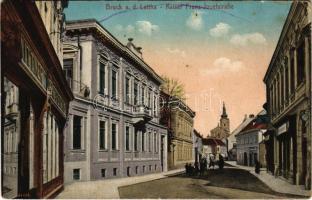 1916 Lajtabruck, Bruck an der Leitha; Kaiser Franz Josefstraße / Ferenc József császár út / street view (EK)