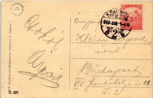 1918 Lajtabruck, Bruck an der Leitha; Ferenc Ferdinánd szálloda, híd. Vasúti levelezőlapárusítás 915...