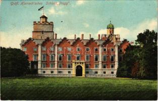 1910 Lajtabruck, Bruck an der Leitha; Gräfl. Harrachsches Schloss Prugg / Harrach (Prugg) kastély. Alex J. Klein kiadása / castle (r)