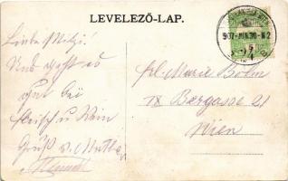 1907 Márcfalva, Marz; látkép, templom. Samuel Schön kiadása / general view, church + "NAGYKANIZ...