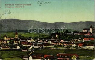 1912 Borostyánkő, Bernstein; látkép, vár. H. Grünfeld kiadása / general view