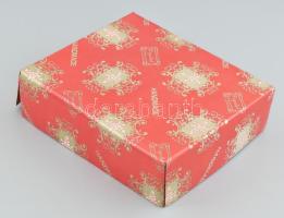 Dúsan csiszolt ólomkristály bordó boros pohár, 6 db, original dobozban, hibátlan, m: 11 cm