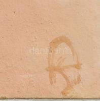 Kerámia falikép, színes máza, AS jelzéssel, kopásokkal, 12x22 cm