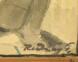 Rudnay Gyula (1878-1957): Társaság. Akvarell, papír, jelezve jobbra lent. Hátoldalán MNG 971/980-as ...