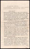1919 Fényes László, (1871-1944) újságíró, korábbi országgyűlési képviselő nyílt levele és annak gépe...