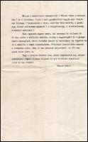 1919 Fényes László, (1871-1944) újságíró, korábbi országgyűlési képviselő nyílt levele és annak gépe...