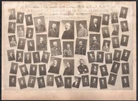 1909 A VII. kerületi Barcsay utczai állami főgymnasium VIII. B. osztálya az 1908-9. évben, tablófotó, sérült, ragasztott, 39x29 cm