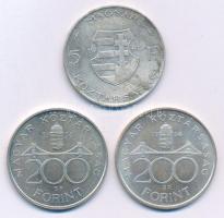 1947. 5Ft Ag "Kossuth" + 1994. 200Ft Ag "Deák" (2x) T:AU,XF patina