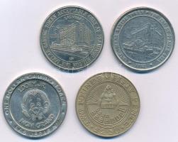 4db-os amerikai és angol fém kaszinó zseton tétel (4db/3xklf) T:XF-F