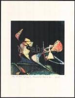 Joseph Kádár (1936-2019): Szürrealista kompozíció, 1971. Elektrográfia, papír, jelzett. Művészpéldány E.A jelzéssel. Hátoldalon a művész pecsétjével. 19,5x19,5 cm / Joseph Kádár (1936-2019): Surrealistic composition, 1971. Electrographic work on paper, signed. E.A. artist's proof. 19,5x19,5 cm