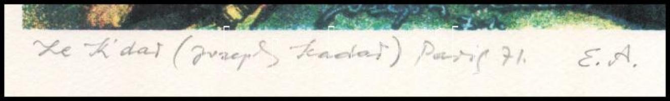 Joseph Kádár (1936-2019): Szürrealista kompozíció, 1971. Elektrográfia, papír, jelzett. Művészpéldán...