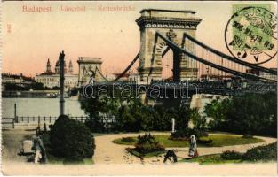 1906 Budapest, Lánchíd, TCV card (képeslapfüzetből / from postcard booklet) (EK)