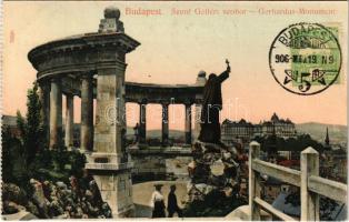 1906 Budapest I. Szent Gellért szobor, TCV card (képeslapfüzetből / from postcard booklet)
