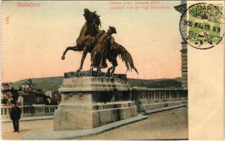 1906 Budapest I. Csikós a királyi lovarda előtt, TCV card (képeslapfüzetből / from postcard booklet)