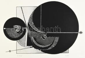 Joseph Kádár (1936-2019): Dualista kompozíció. Szitanyomat, papír, jelzett, számozott (100/100), hát...